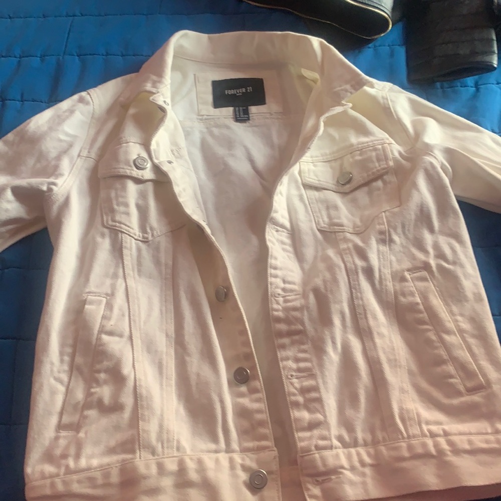 Forever 21 Mens white denim jacket